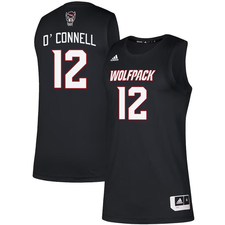 Men #12 Michael O'Connell NC State Wolfpack College Basketball Jerseys Stitched Sale-Black